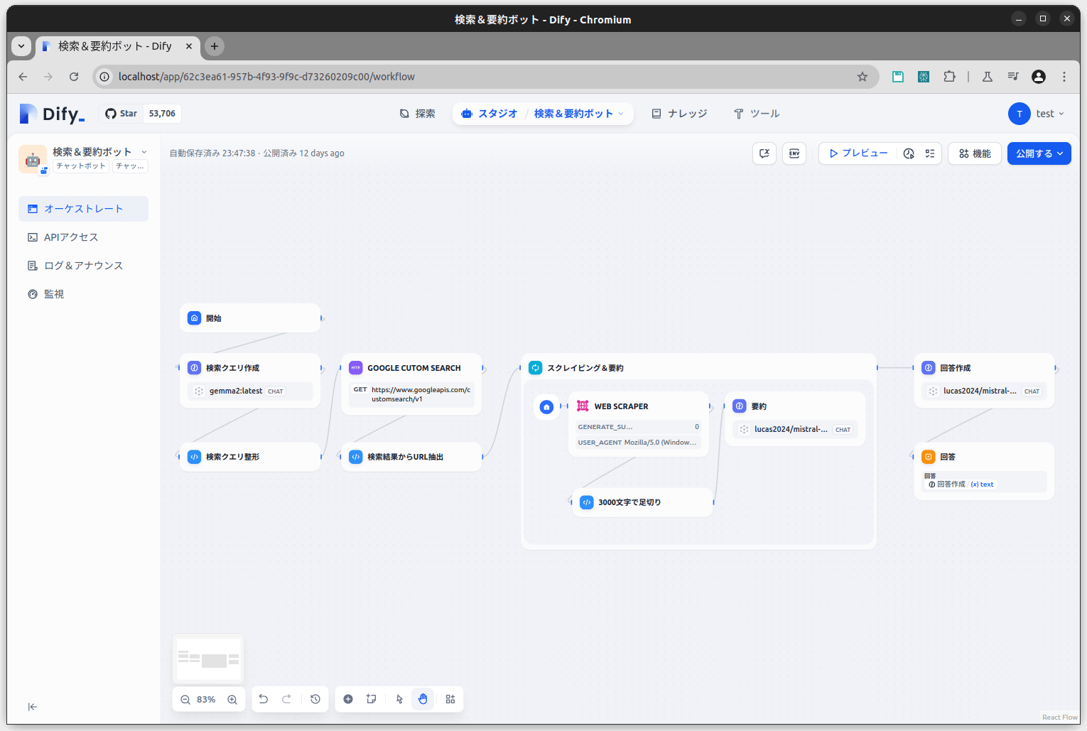 検索用ワークフロー